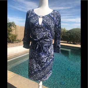 WHBM blue and black dress